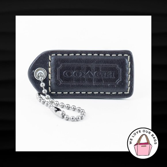 2" Medium COACH DARK BROWN LEATHER KEY FOB BAG CHARM KEYCHAIN HANGTAG TAG - Picture 1 of 1